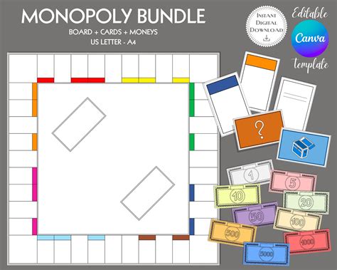 Editable Monopoly Game Board Monopoly Game Custom Monopoly Monopoly
