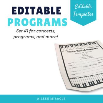 Editable Music Programs Templates For Programs Concerts Plays And More