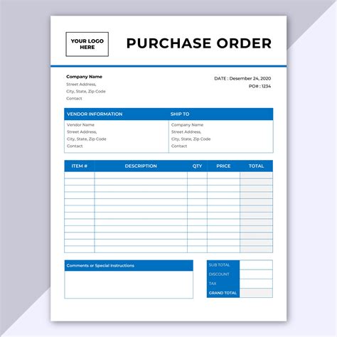 Editable Order Form Template Purchase Order Form, Order Form Template