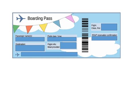 Editable Plane Ticket Template