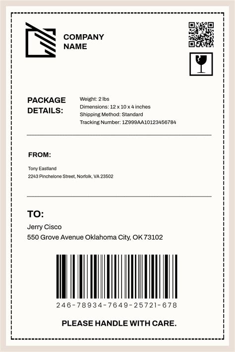 Editable Shipping Label Templates in Word to Download