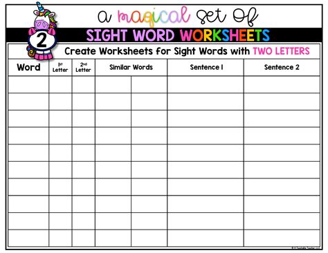 Editable Sight Word Worksheets Are Editable It Auto Fill