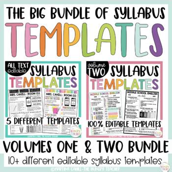 Editable Syllabus Templates Bundle [DISTANCE LEARNING] Syllabus