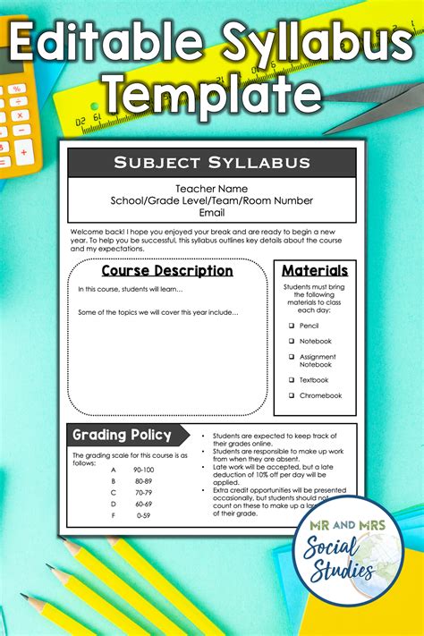 Editable Syllabus Templates for Google Drive + PowerPoint Syllabus