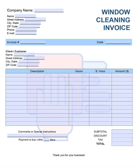 Editable Window Cleaning Invoice Template Filemaker Pro 14 Templates