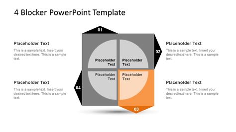Editable template of 4 Blocks SlideModel