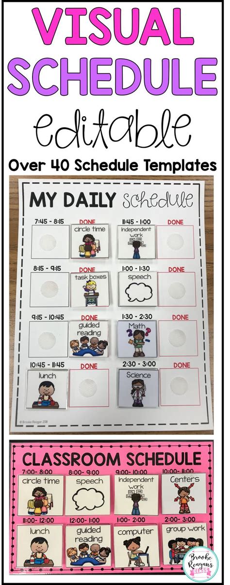 Editable visual schedule with over 40 templates to choose from. Perfect