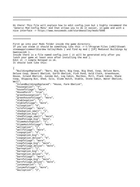 Editing config.json Version 1.11 - Nexus Mods