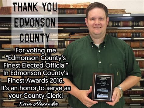 Edmonson county court clerk. Our most recent election was the General Election conducted on November 7, 2023. A list of all candidates for the upcoming General Election, including their offices filed for, their addresses, and their party, can be viewed below, if local races. The Primary Election will be held on May 21, 2024. New voter registrations, address changes and ... 