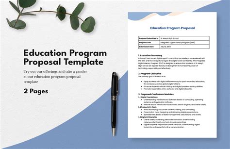 Education Program Proposal Template in Word, Apple Pages