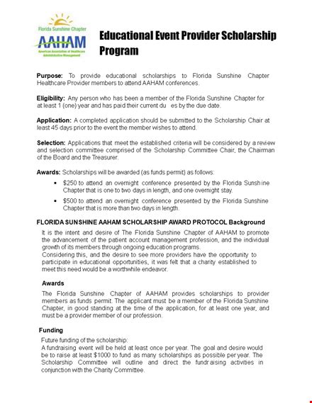 Educational Event Provider Scholarship Program