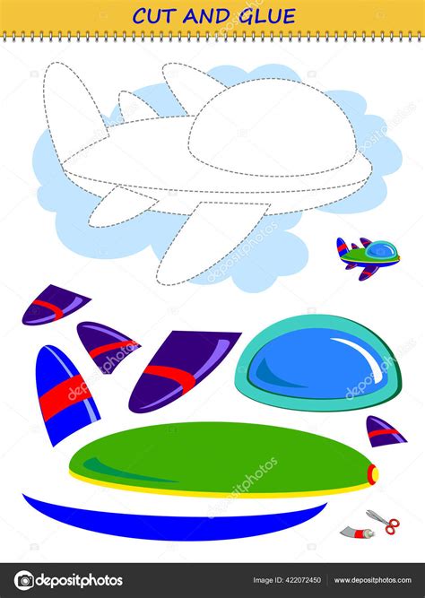 Educational Page for Little Children. Printable Template with Exercise for Kids. Use a Scissors