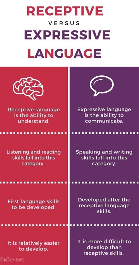 Educational infographic Difference Between Receptive and Expressive