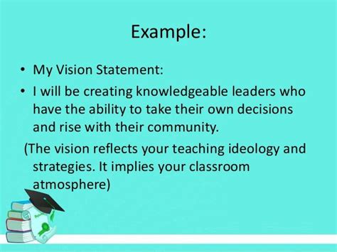 Educational leadership vision statement examples.  Includes Special school examples...