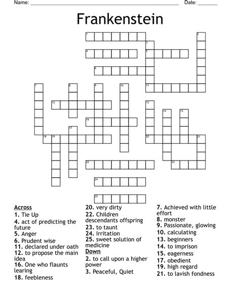 Educators study guide frankenstein crossword puzzle. - Manuale di configurazione del telaio tony kart.