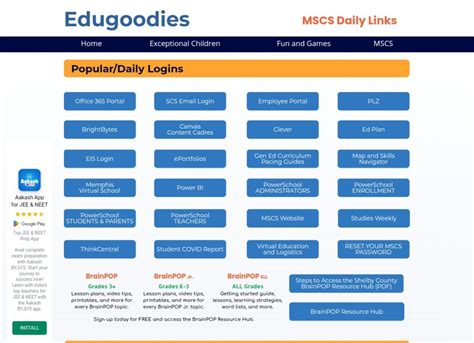 Does a new link on the MSCS page of Edugoodies need to be added? Simply complete the form below. Please allow 5 business days for processing. . 