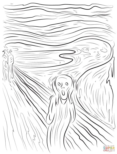 Edvard-Munch-Painting-The-Scream Coloring Page