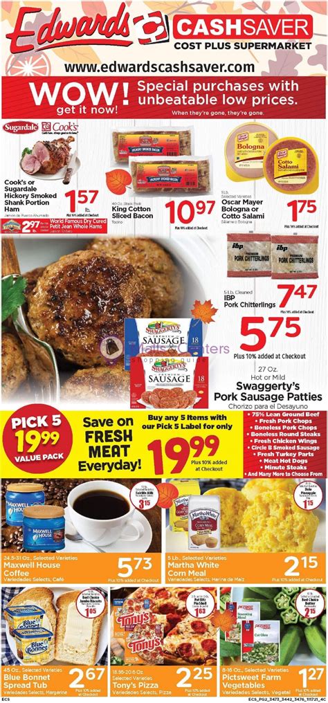 Edwards cash saver weekly ad. Vowell's Cash Saver. Weekly Ad; Shopping List; Recipes; Email Sign Up; Store Brands; Departments 
