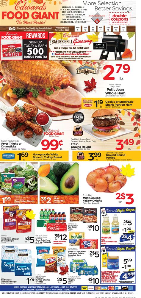 Edwards food giant weekly ad. Edwards Food Giant joins the Black Friday and offers great savings opportunities, with unmissable discounts on selected products from leading brands of beverages, frozen foods, fruits and vegetables, bakery, cleaning and much more.. At My Deals 365 you will be able to find the best Edwards Food Giant brochures for you to plan your shopping and find the … 