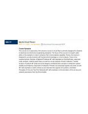 Eee 311 Electric Circuit Theory I Course Particulars