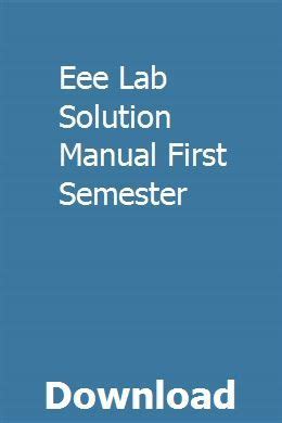 Eee lab solution manual first semester. - Kenmore elite refrigerator manual french door.