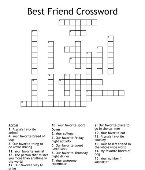 Eeyore's friend crossword. Things To Know About Eeyore's friend crossword. 