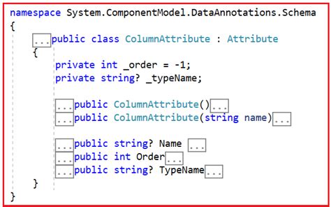 Ef core column name attribute.  Data Annotation Attributes are located in two primary Suppos...