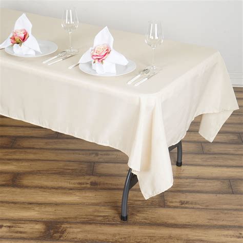 Efavormart 60x102" Beige Wholesale Linens Rectangle Polyester ...