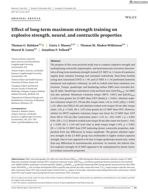 Effect of long-term maximum strength training on explosive …