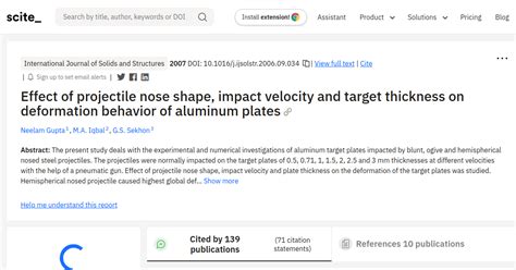 Effect of projectile nose shape, impact velocity and target …