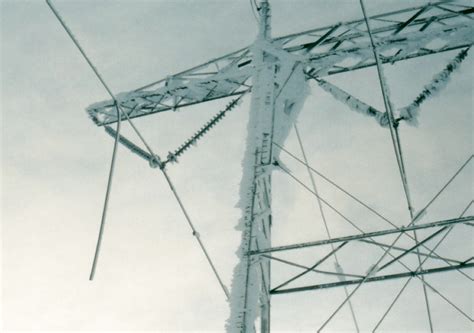 Effect of wind and ice loading on transmission line.  This Atmospheric icing on mou...