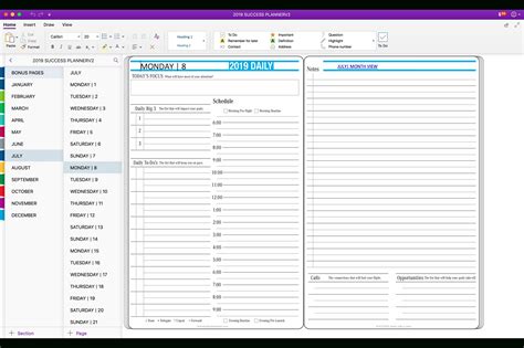 Effective One Note Track In Calandar Format in 2020 Digital planner
