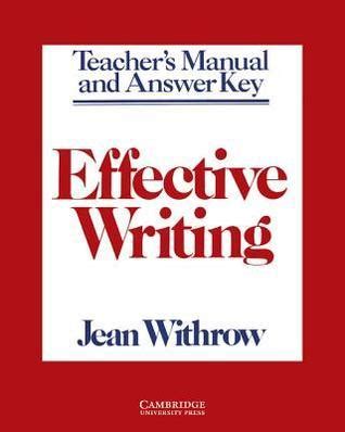 Effective writing teachers manual by jean withrow. - Duas descrições do algarve do século xvi.