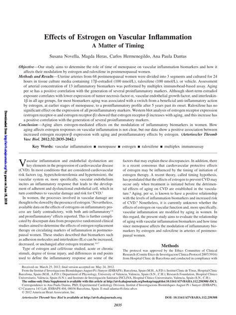 Effects of Estrogen on Vascular Inflammation