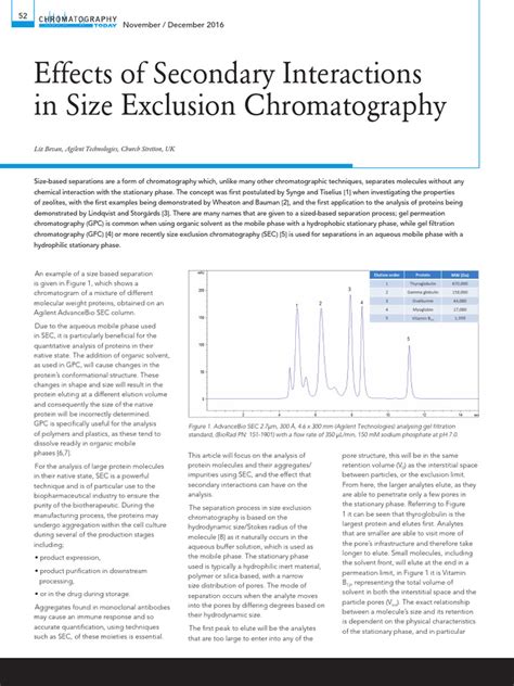 Effects of Secondary Interactions in Size Exclusion Chromatography