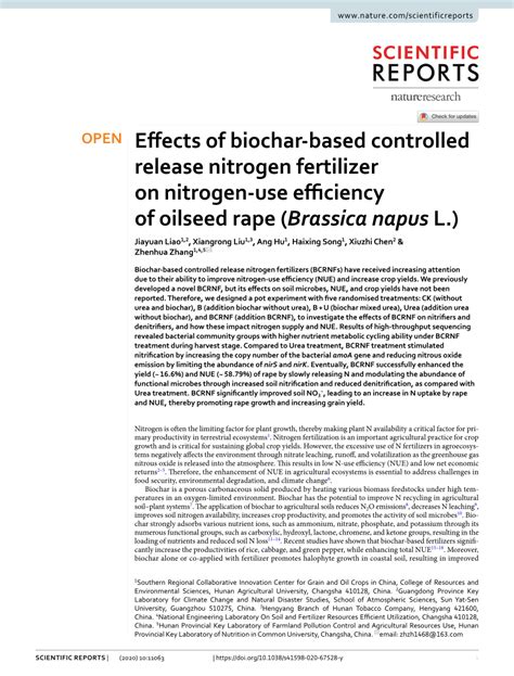 Effects of biochar-based controlled release nitrogen …