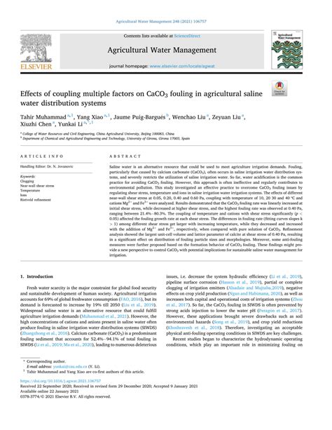 Effects of coupling multiple factors on CaCO3 - ScienceDirect