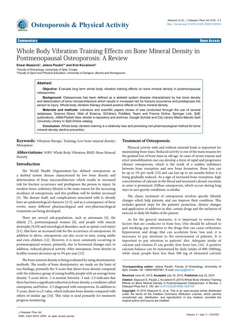 Effects of vibration therapy on bone mineral density in ... - PubMed