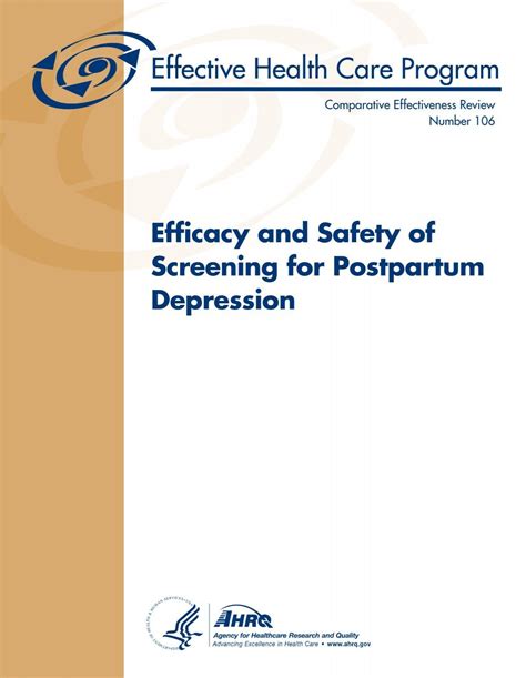 Efficacy and Safety of Screening for Postpartum Depression …