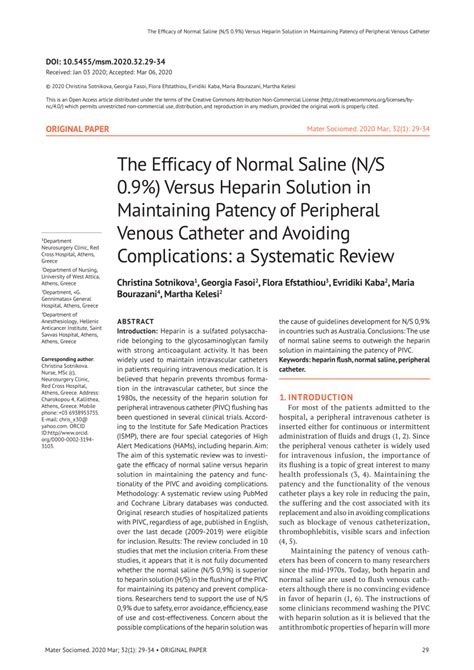 Efficacy of normal saline versus heparinized saline solution for ...