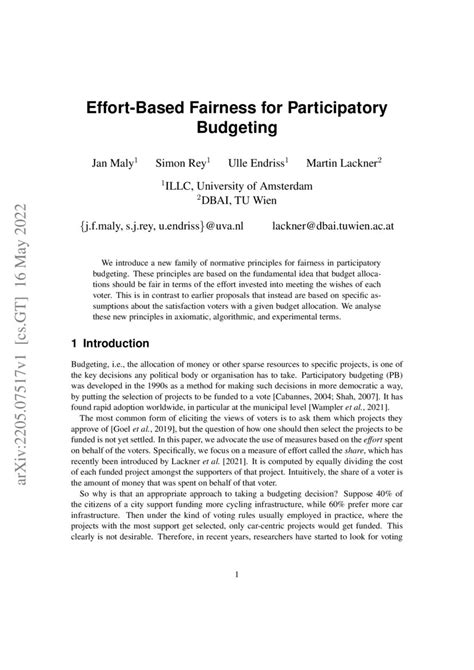 Effort-Based Fairness for Participatory Budgeting