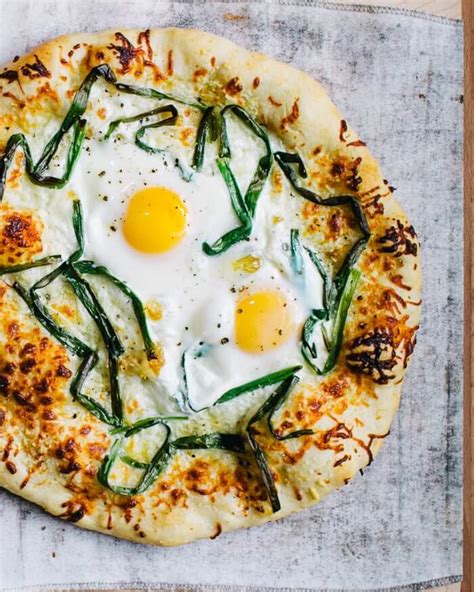 Egg Pizza with Scallions – A Couple Cooks