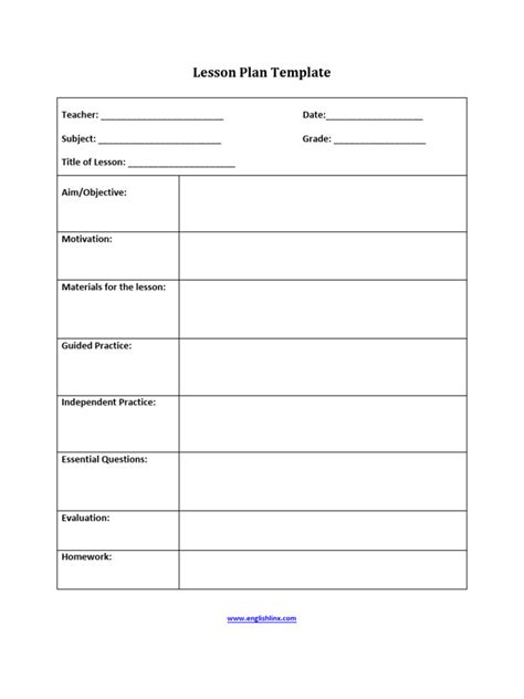 Eight Step Lesson Plan Template Lesson plan templates, Math lesson plans template, Math lesson