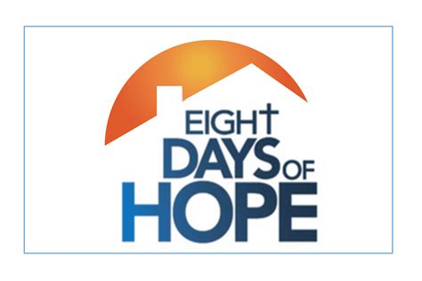 Eight days of hope. Eight Days of Hope XIV and XV. Houston, TX March 10-24, 2018 350,000 homes flooded in Texas in August 2017. Eight Days of Hope XIII. Lafayette, LA June 4- 11, 2017 140,000 homes flooded in Louisiana in August 2016. Eight Days of Hope XII. Black River, SC October 8-15, 2016 