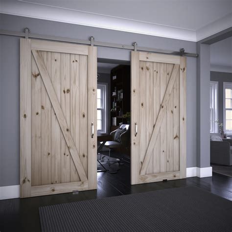 Eightdoors barn door. eightdoors Barn Door Hardware. 3 Results Brand: eightdoors Hardware Finish Family: Black Clear All. Sort by: Top Sellers. ... 96 in. Matte Black Wagon Wheel Sliding Barn Door Hardware and Track Kit. Add to Cart. Compare. Installation Services. Exterior and Interior Door Installation. 