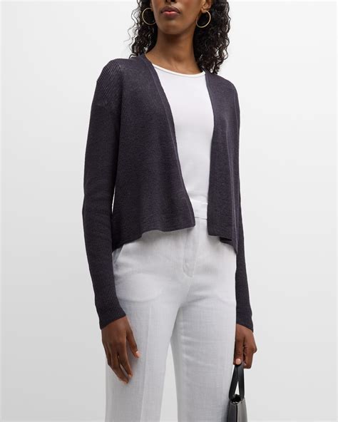 Eileen Fisher Open-Front Linen-Cotton Cardigan Neiman Marcus