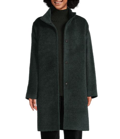 Eileen Fisher Suri Alpaca Coat XL Womens Drapey Button Front