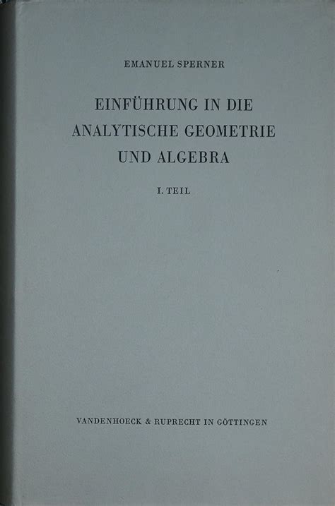 Einführung in die analytische geometrie und algebra. - A pocket style manual 6th edition online.