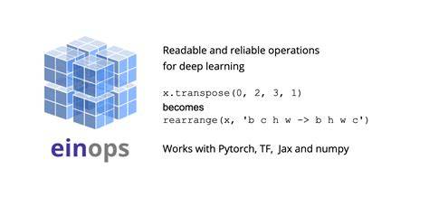 Einops pip.  einops supports widely used tensor packages (such as numpy, pytorc...