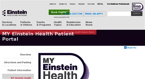 Einstein hospital patient portal. JeffConnect 24/7 Access to Care Through our Virtual Visit Platform. Request an Appointment A Referral Representative will Contact You. Call us at 1.800.Einstein ® (Mon-Fri 9a-5p) 